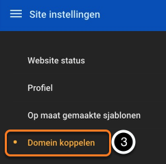 3. Kies 'Domeinnaam
koppelen'.