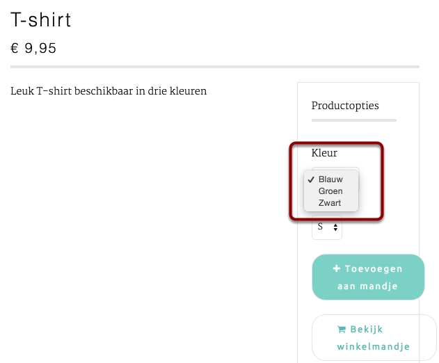 Volgorde dropdown keuze opties
aanpassen