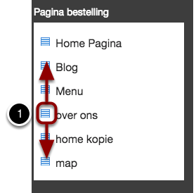 Pagina volgorde
aanpassen