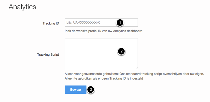 Tracking ID aan de website
toevoegen