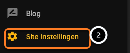 2. Kies ' Site instellingen
'.