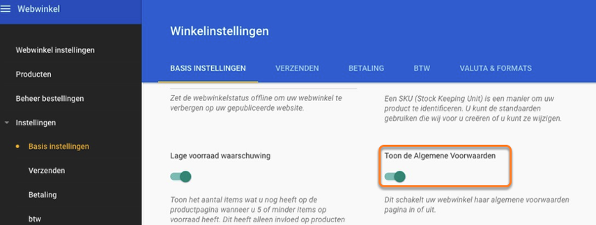 Algemene voorwaarden
inschakelen
