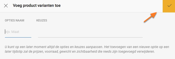 Product variant
toevoegen