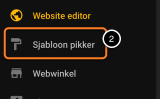 2. Klik op Sjabloon
pikker