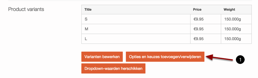 De nieuwe variant verschijnt in een
tabel