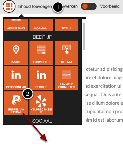PayPal widget aan pagina
toevoegen