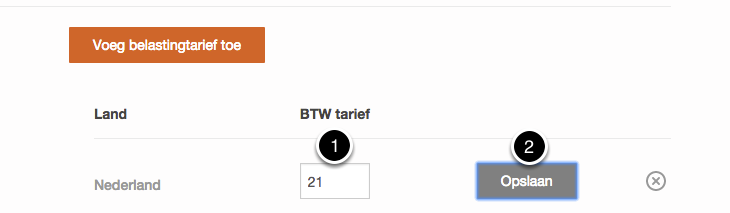 Selecteer een
belastingtarief
