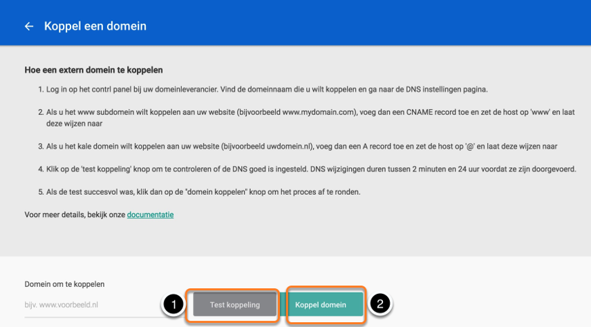 5. Wijs een domeinnaam
toe.