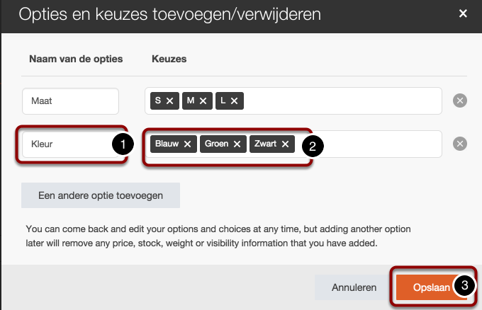Extra variant
toevoegen