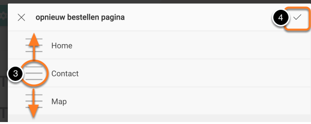 Verander de pagina
volgorde